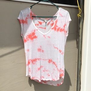 White and Orange tie-dye shirt
